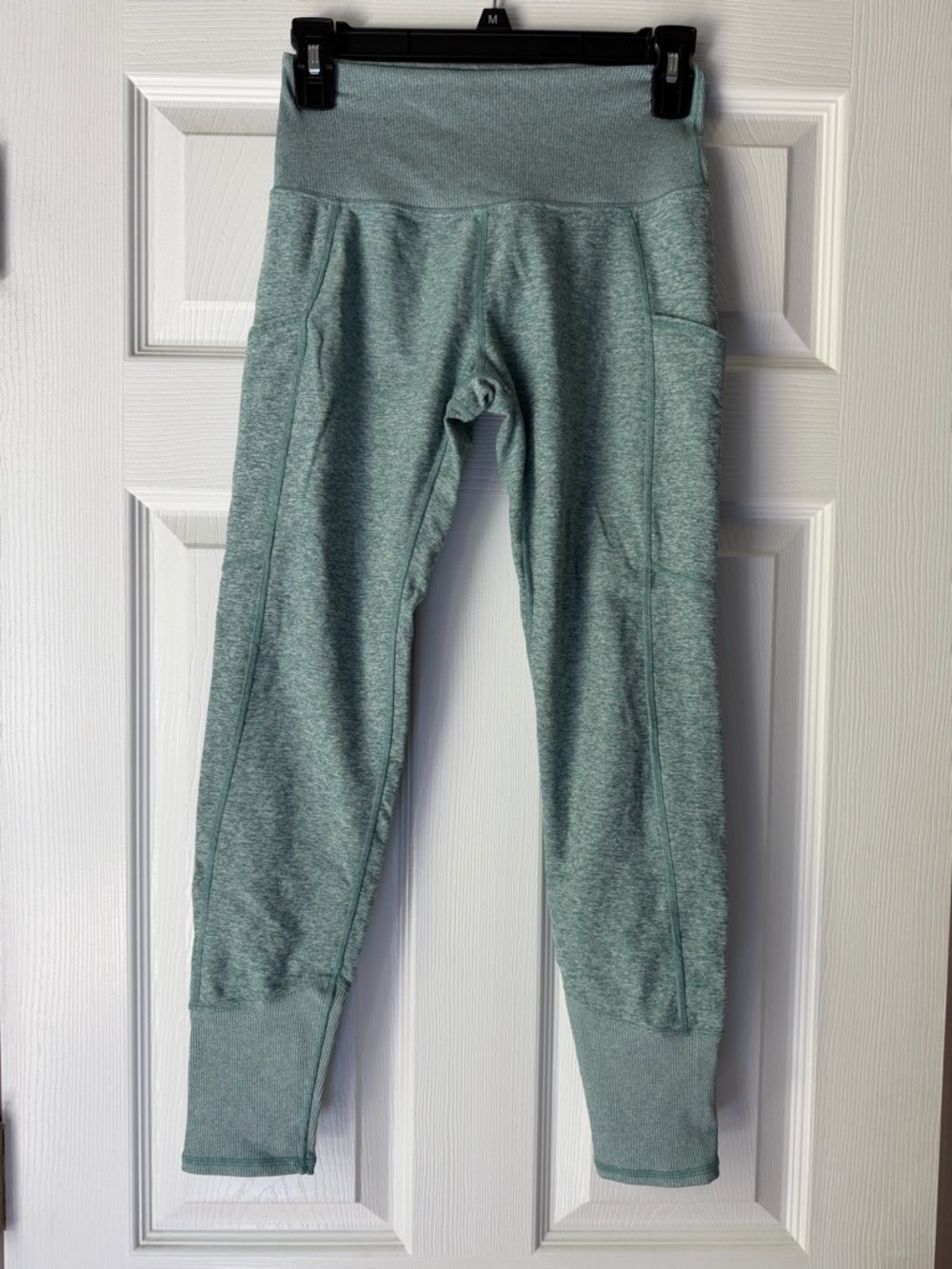 Kirkland Signature Heathered Seafoam Green High-Waist Leggings - Small